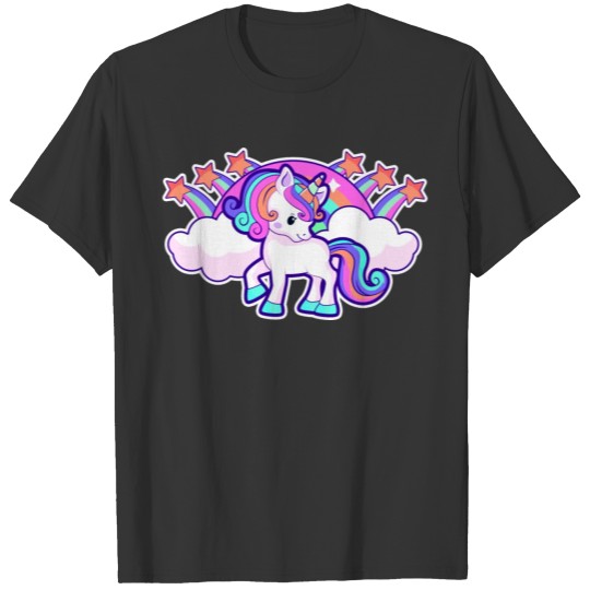 Be a unicorn, cute with rainbows stars T Shirts