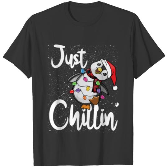 Just Chillin Penguin Christmas T-shirt