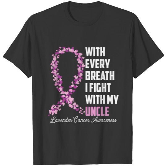 Lavender Cancer Purple Ribbon With Every Breath I T Shirts