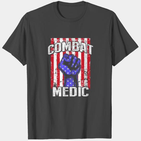 Combat Medic Practicing USA American Military T Shirts