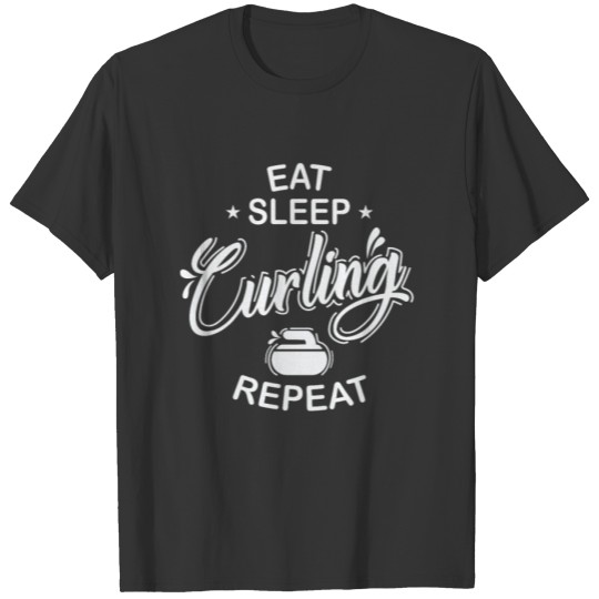 Eat Sleep Curling Repeat Wintersport T-shirt