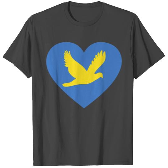 Peace in Ukraine - peace dove with heart T Shirts