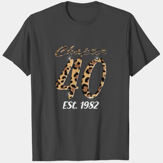Chapter 40 Est. 1982 leopard Pattern T Shirts