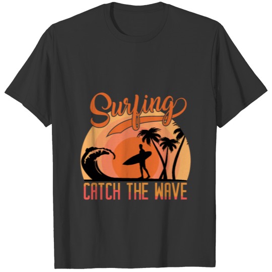Surfing Catch The Wave, vintage hawaii basic water T Shirts