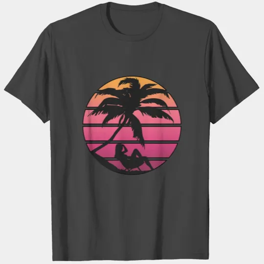 80s Synthwave Inspired Palm Tree Silhouette T Shirts