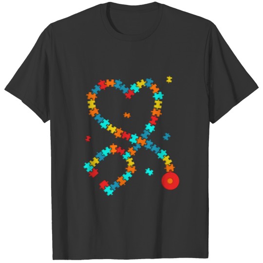 Nurse Stethoscope Puzzle Autism T-shirt
