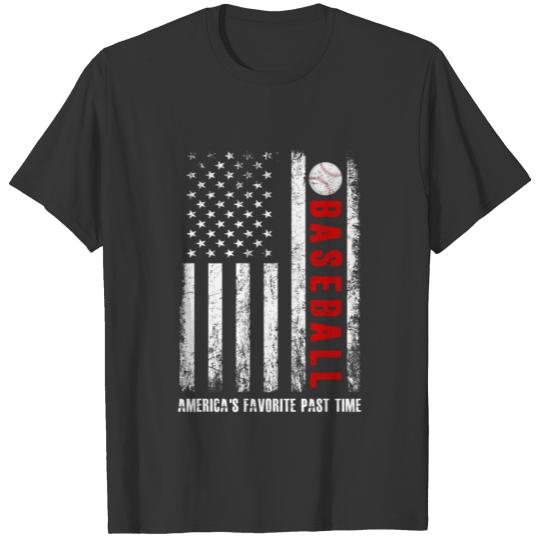 USA American Flag Vintage Baseball T-shirt