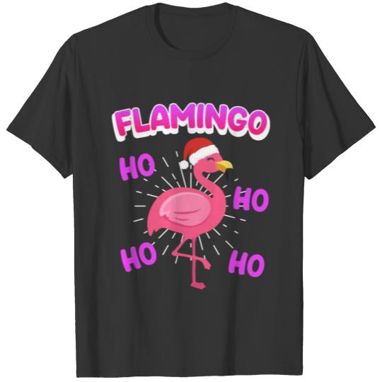 Flamingo Ho ho Christmas Santa Claus Winter T Shirts