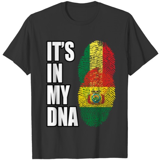 Senegalese And Bolivian Vintage Heritage DNA Flag T-shirt