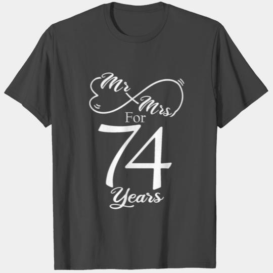 Mr. & Mrs for 74 Year 74th Wedding Anniversary T Shirts
