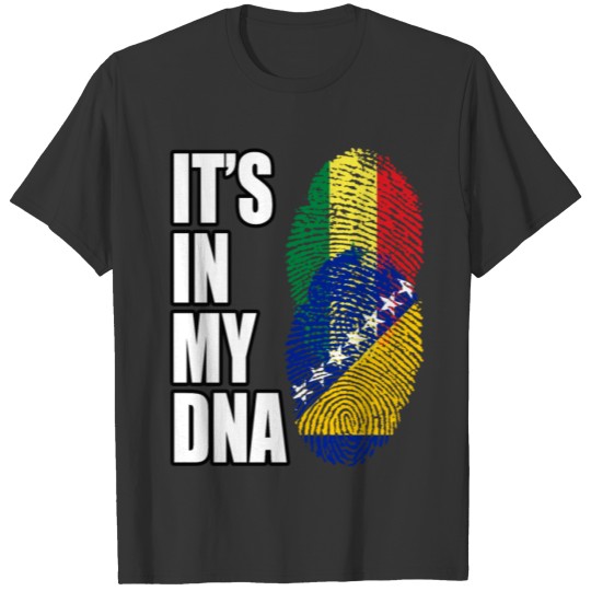 Senegalese And Bosnian Vintage Heritage DNA Flag T-shirt