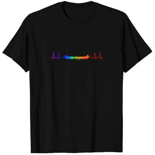 Canoe Canoeing Heartbeat Rainbow T Shirts