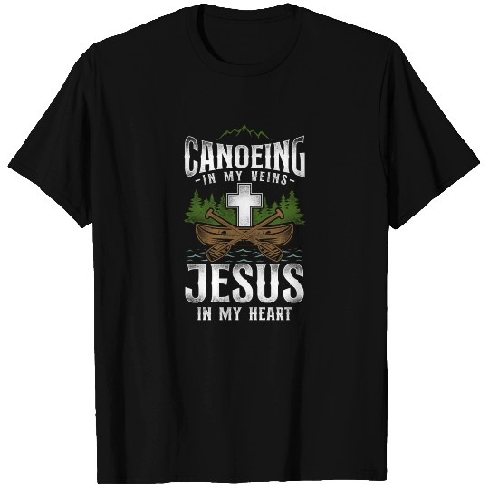Canoe Canoeing Jesus Faith Vintage T Shirts