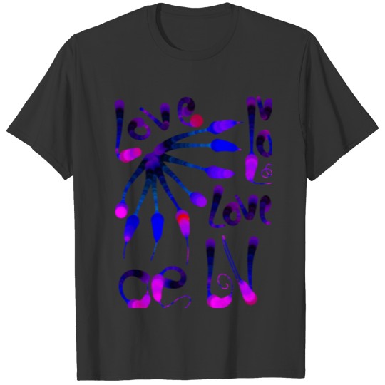 modern design love_purple_blue_color wonderful T-shirt