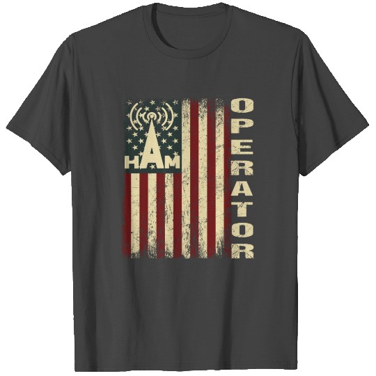 Patriotic USA Flag Ham Radio Amateur Radio T Shirts