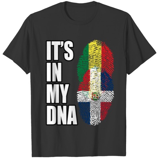 Senegalese And Dominican Vintage Heritage DNA Flag T-shirt