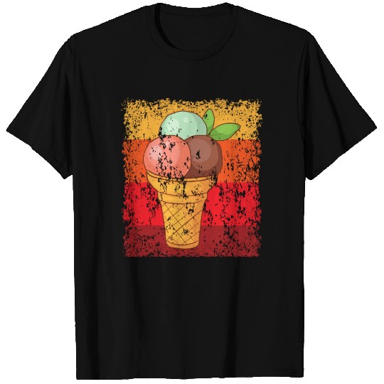 Vintage Retro Waffle Ice Cream T Shirts