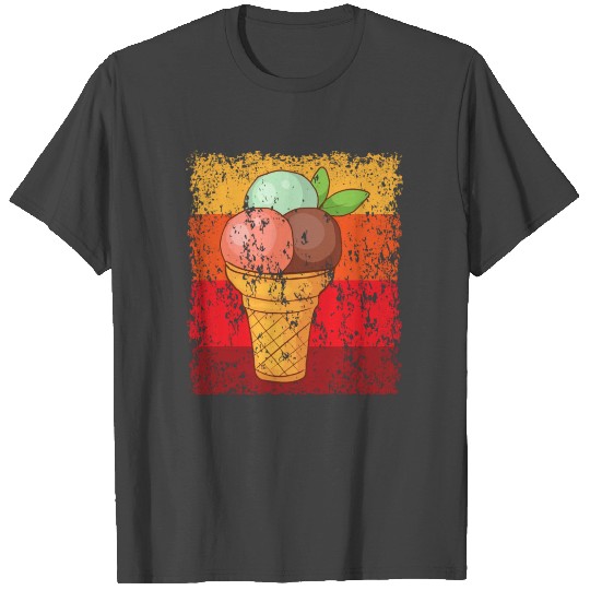 Vintage Retro Waffle Ice Cream T Shirts