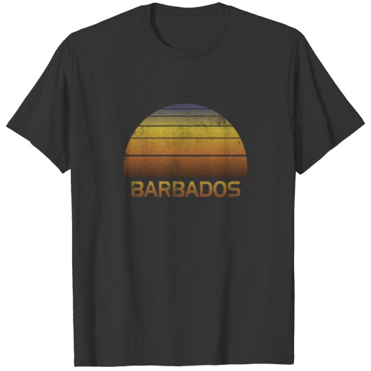 Vintage Barbados Souvenir Sunset Graphic Print T-shirt