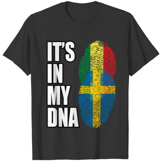 Senegalese And Swedish Vintage Heritage DNA Flag T-shirt