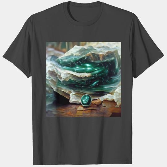 Malachite crystal gemstone T Shirts