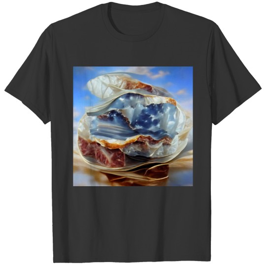Blue lace agate crystal gemstone T-shirt