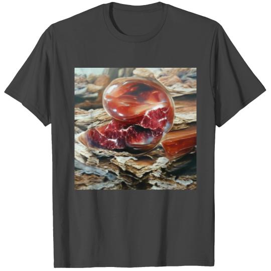 Red snakeskin agate crystal gemstone T Shirts
