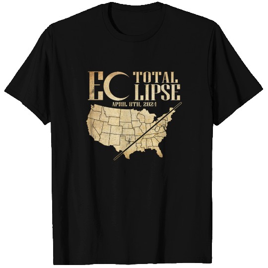 USA Map Path Of Totality 4.8.24 Total Eclipse T Shirts