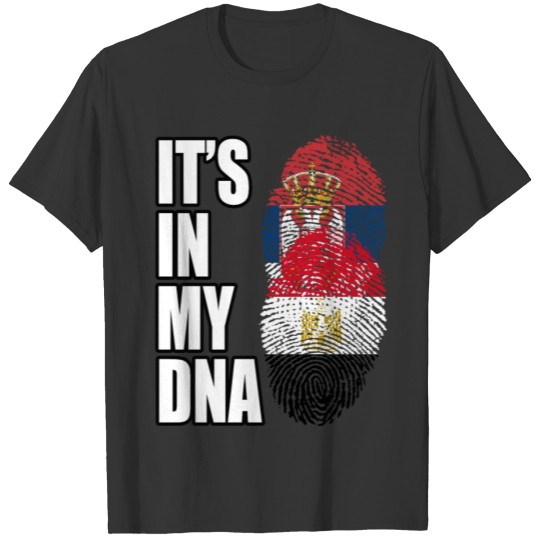 Serbian And Egyptian Vintage Heritage DNA Flag T-shirt