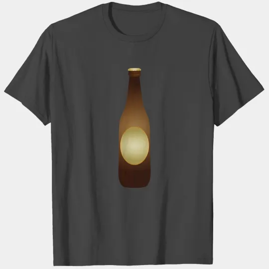 brown beer bottle with label and crown cap T Shirts