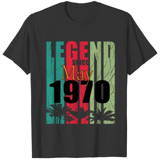 1970 vintage born in May gift T-shirt