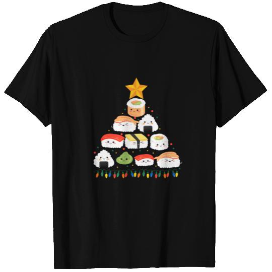 Christmas Tree Sushi Roll Raw Salmon T Shirts