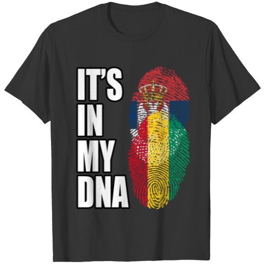 Serbian And Guinean Vintage Heritage DNA Flag T-shirt