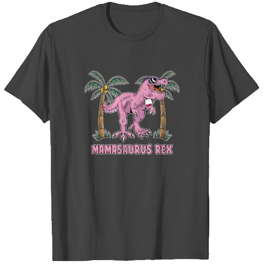 Mamasaurus Rex Dinosaur Vacation Wine Funny T Shirts