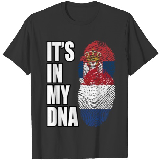 Serbian And Dutch Vintage Heritage DNA Flag T-shirt