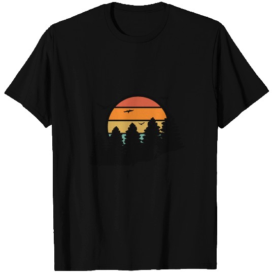 Hiking with a beautiful sunset T Shirts