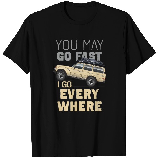 i go everywhere Beige T Shirts