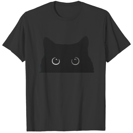 Blackcat,cute black cat face illustration T-shirt