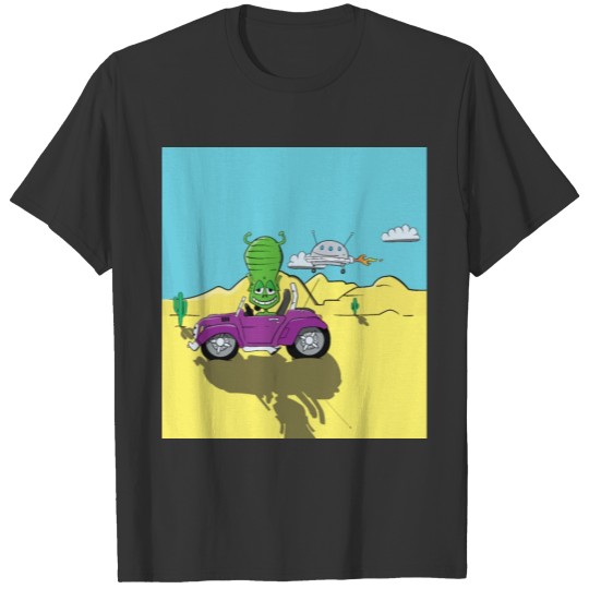 Alien in a Car T-shirt