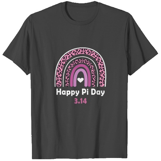 Happy Pi Day Mathematic Math Teacher Leopard Rainb T Shirts
