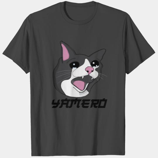 Yamero Crying Screaming Cat Meme Cute Japanese T Shirts