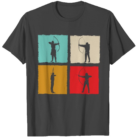 archer archery bow arrow retro vintage 4 frames T Shirts