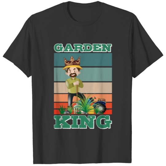 vintage garden king organic farmer gardener T Shirts