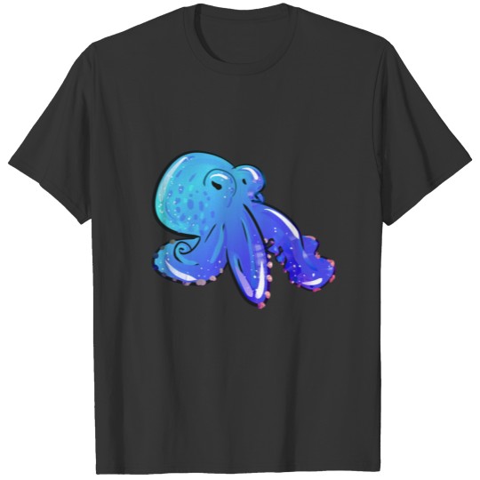 octopus animal marine life biology life orange T-shirt
