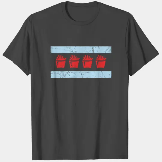 Chicago Flag French Fries T Shirts