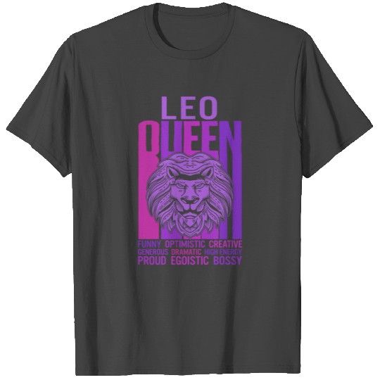 Leo Queen T Shirts, Zodiac Sign Girl Power T Shirts,