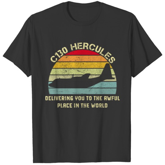 C-130 Hercules airplane MILITARY Crew Veteran T Shirts