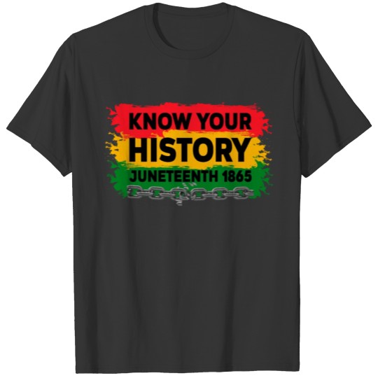 Know Your History Juneteenth 1865 Afro American T Shirts