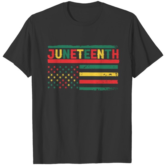 Juneteenth Afro American Pride Flag Patriotic T Shirts