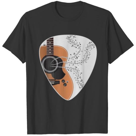 Musical Notes Acoustic Guitar Pick Player Musician T-shirt